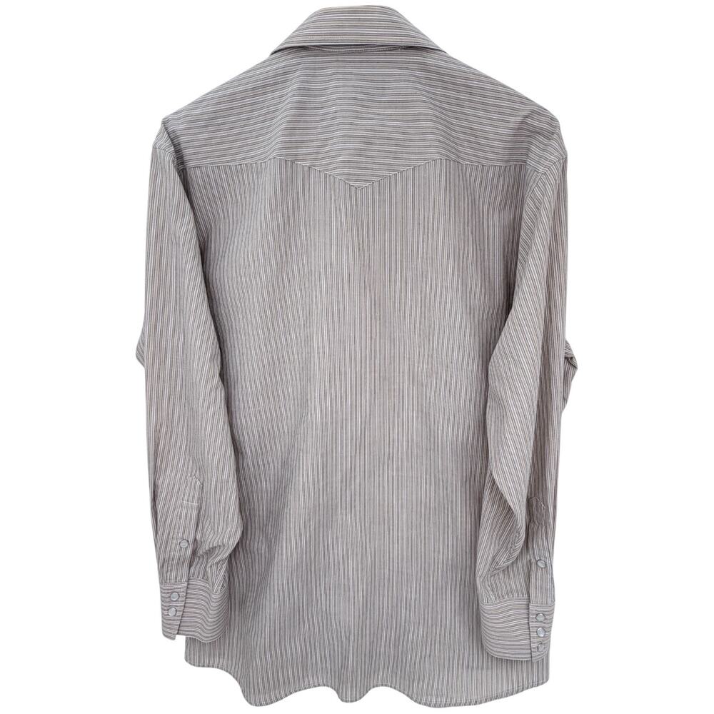 Panhandle Slim Western Shirt Mens 16 34 Beige Striped Snap Button Cowboy Shirt - Picture 2 of 4
